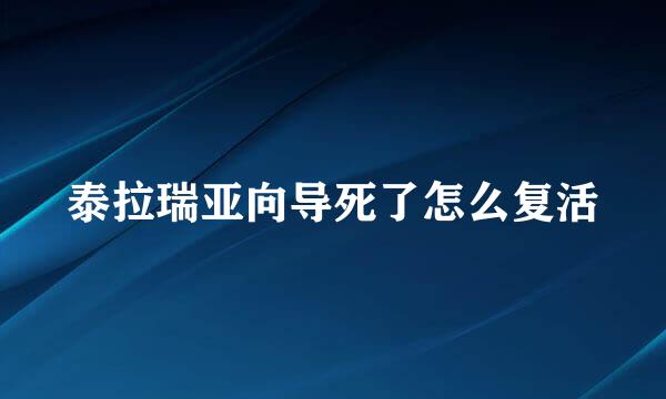 泰拉瑞亚向导死了怎么复活