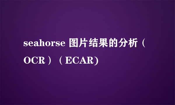 seahorse 图片结果的分析（OCR）（ECAR)