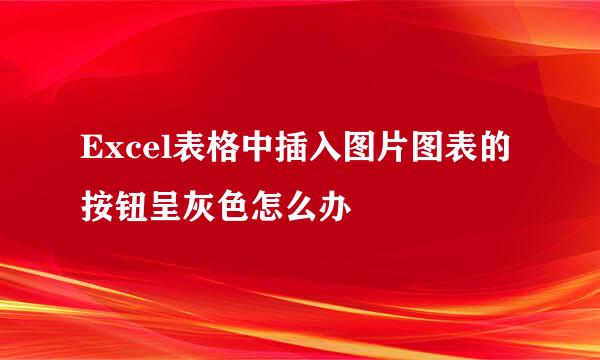 Excel表格中插入图片图表的按钮呈灰色怎么办