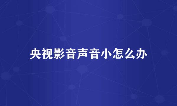央视影音声音小怎么办