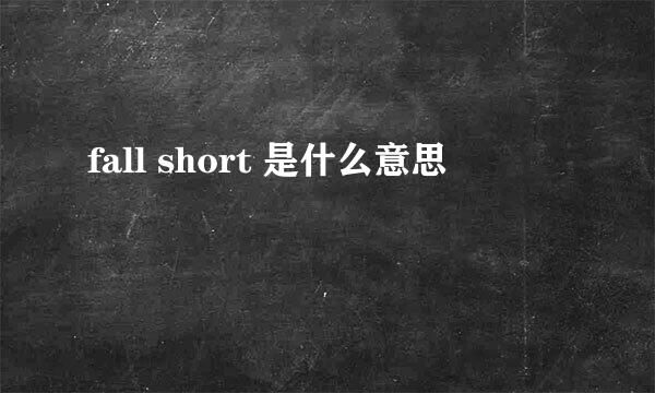fall short 是什么意思