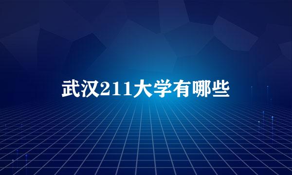 武汉211大学有哪些