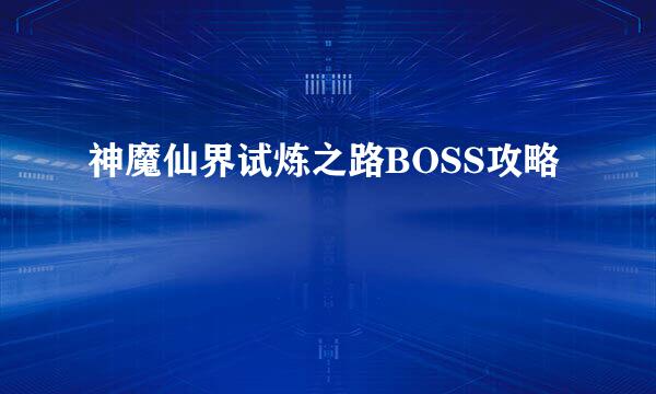 神魔仙界试炼之路BOSS攻略