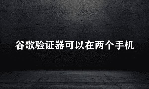 谷歌验证器可以在两个手机